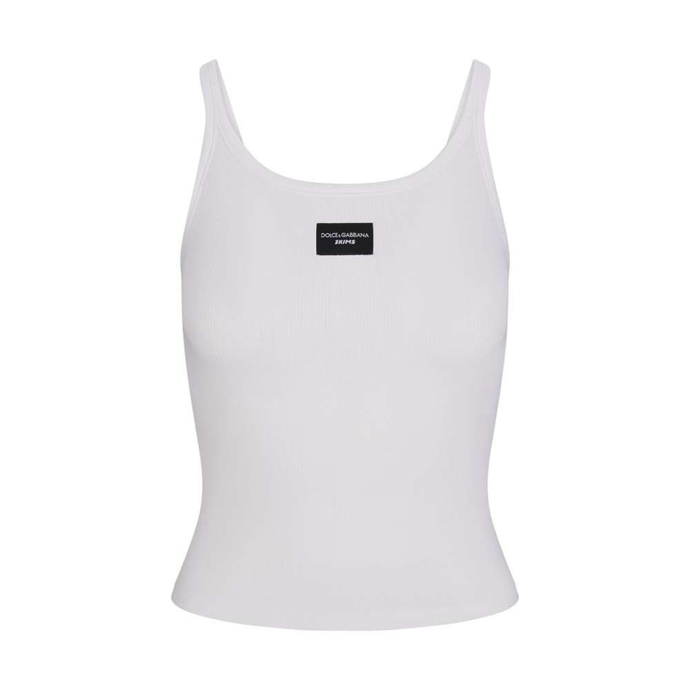 DOLCE&GABBANA X SKIMS COTTON RIB SCOOP TANK